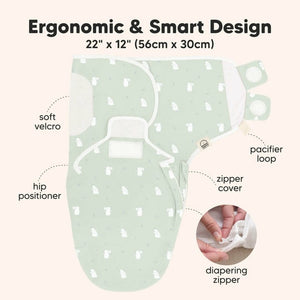 Keababies 1pc Soothe Zippy Swaddle Wraps - Bunnies (0-3M)
