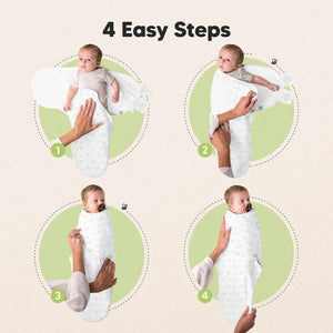 Keababies 1pc Soothe Zippy Swaddle Wraps - Bunnies (0-3M)