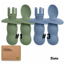 Afbeelding in Gallery-weergave laden, Keababies 2pc Lil’ Prep Baby Fork &amp; Spoon (Slate)
