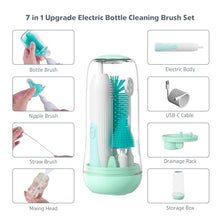 Load image into Gallery viewer, MomMed - Electric Bottle Brush Cleaner Set - Green
