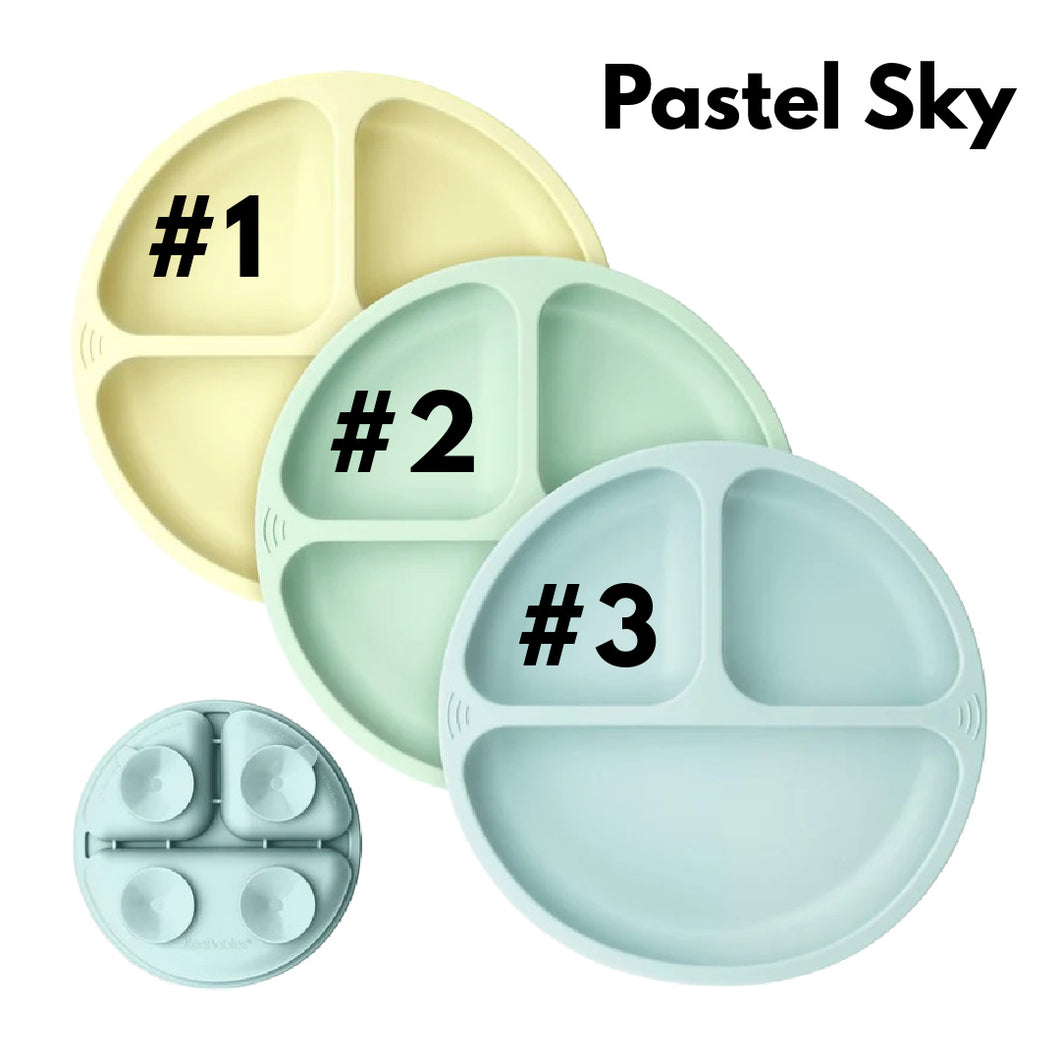 Keababies 1-piece Prep Silicone Suction Plate - Pastel Sky