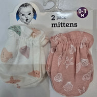 Gerber 2pk Girl Mittens - Pink Star