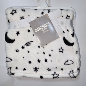 Onesies Black & White Plush Blanket