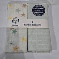 Gerber 2pc Flannel Blankets - Yellow Star