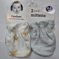 Gerber 2pk Neutral Mittens - Star