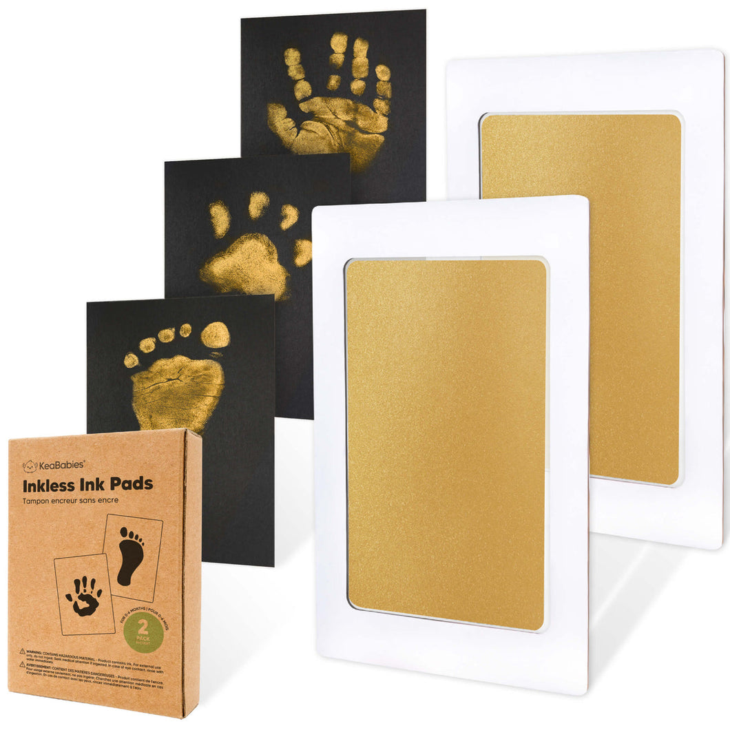 Keababies 2pk Inkless Ink Pads - Gold on Black