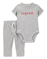 Carter's 2pc Baby Boy Grey Legend Bodysuit & Pants Set