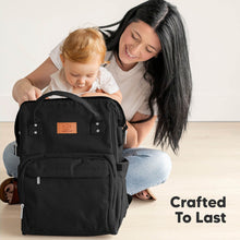 Load image into Gallery viewer, KeaBabies Original Diaper Backpack - Trendy Black
