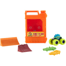 Load image into Gallery viewer, Hot Wheels Monster Trucks Fuel N’ Go Playset With 1:64 Scale Motosaurus Toy Truck &amp; 2 Crushed Cars
