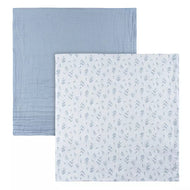 Just Born 2pk Swaddle Blankets - Blue