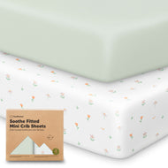 KeaBabies Soothe Fitted Mini Crib Sheets (Wildflowers)