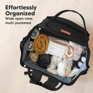 KeaBabies Original Diaper Backpack - Trendy Black