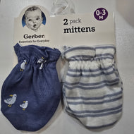 Gerber 2pk Boy Mittens - Blue Bird