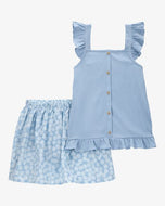 Carter's 2pc Kid Girl Blue Top & Skort Set