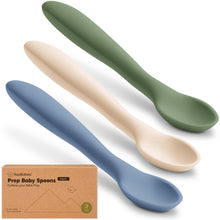 Load image into Gallery viewer, Keababies 3pk Prep Baby Spoons - Slate
