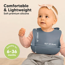 Load image into Gallery viewer, Keababies 1pc Silicone Bib - Slate
