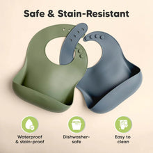 Load image into Gallery viewer, Keababies 1pc Silicone Bib - Slate
