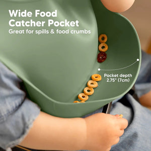 Keababies 1pc Silicone Bib - Slate