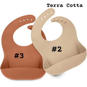 Keababies 1pc Silicone Bib - Terra Cotta