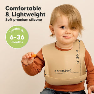 Keababies 1pc Silicone Bib - Terra Cotta