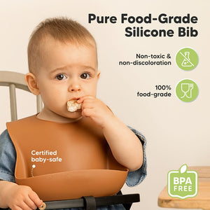 Keababies 1pc Silicone Bib - Terra Cotta