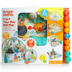 Bright Starts 5 in 1 Your Way Ball Play Activity Gym & Ball Pit - Grey Elephant