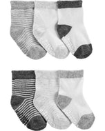 Carter's Baby Neutral 6pk White/Grey Socks