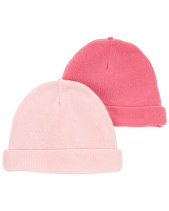 Carter's 2pc Baby Girl Hats - Pink