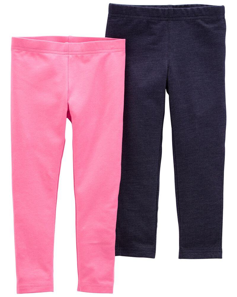 Conjunto de leggings jeans feminino/rosa/denim da Carter's 2 peças