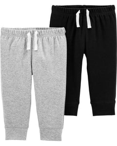 Carter's 2pc Baby Boy Black/Grey Soft Pants Set