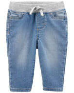 Jeans skinny jeans skinny tipo malha azul bebê menino OshKosh