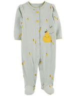 Carter's Baby Girl Green Pear Snap-Up Footie Coverall