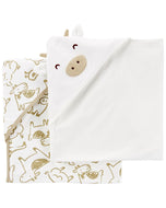 Carter's 2pc Baby Neutral White Hooded Towels