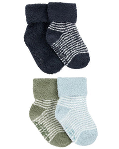Conjunto de meias de chenille azul-marinho Carter's 4 peças