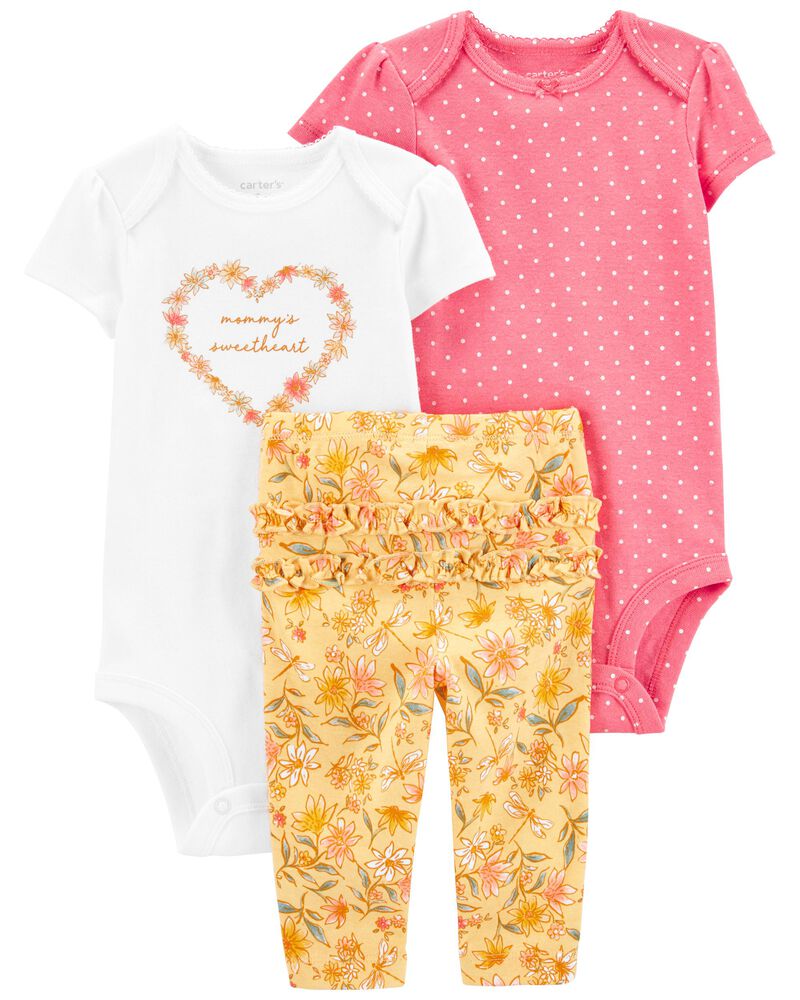 Baby Girl Carter's 3-pc. Flower Bodysuit & Pants Set  Carters baby girl, Baby  girl outfits newborn, Carters baby clothes
