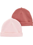 Carter's 2pc Baby Girl Beanie Caps - Rose Pink