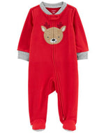 Carter's Baby Neutral Red Reindeer Zip-Up Footie Coverall