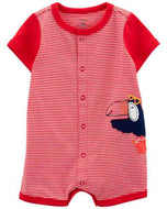 Carter's Baby Boy Red Striped Toucan Romper