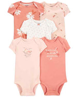 Carter's 5pc Baby Girl Pink Floral Bodysuit Set