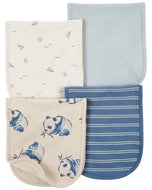 Carter's 4pc Baby Boy Burp cloths - Blue Ivory