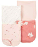 Carter's 4pc Girl Burp cloths - Pink Floral