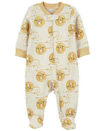 Carter's Baby Boy Gold Lion Zip-Up Footie Coverall Sleepwear