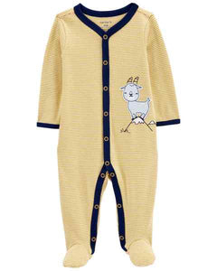 Carter's Baby Boy Yellow Goat Snap-Up Footie Coverall Sleepwear
