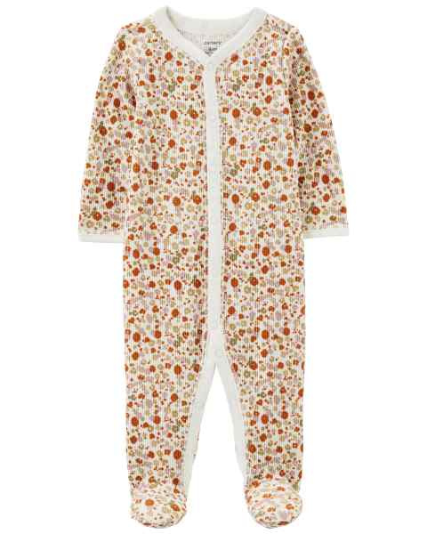 Carter's Baby Girl Ivory Floral Snap-Up Footie Coverall Sleepwear