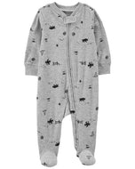 Carter's Baby Boy Grey Outdoor Ranch Zip-Up Footie Coverall Sleepwear
