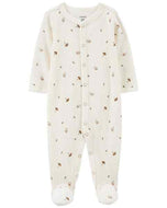 Carter's Baby Boy Ivory Mushroom Print Zip-Up Footie Coverall Sleepwear