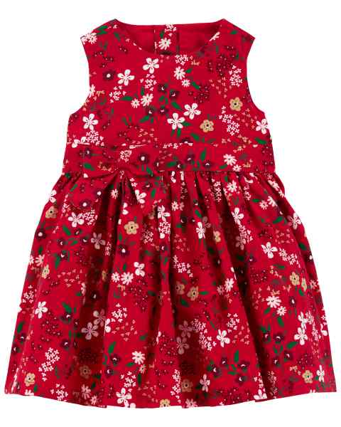 Carter's Baby Girl Red Floral Holiday Dress