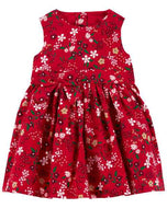 Carter's Baby Girl Red Floral Holiday Dress
