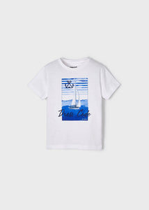 Camiseta branca código de vestimenta de barco a vela para menino da criança da Mayoral