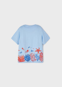 Camiseta infantil Mayoral azul claro Sealife